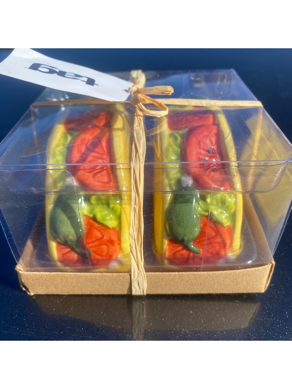 TAG Ceramic Taco Salt & Pepper Shaker Set Colorful Mexican Food Kitchen Décor